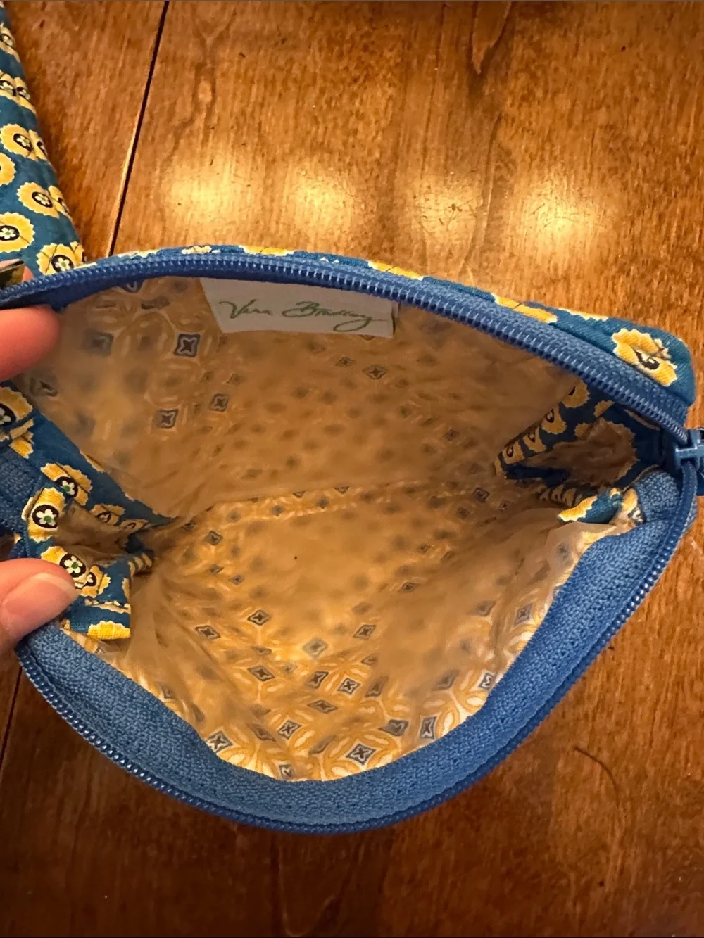 Vera Bradley Blue and Yellow Quilted Patterned Tote